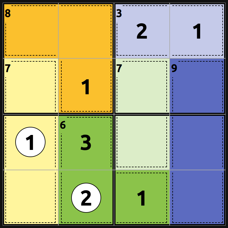 Partially solved killer sudoku puzzle